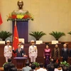 Chủ tịch Quốc hội Vương Đình Huệ tuyên thệ nhậm chức. (Ảnh: Thống Nhất/TTXVN)