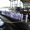 Tàu ngầm KRI Nanggala tại căn cứ hải quân ở Surabaya, Indonesia, ngày 20/2/2019. (Ảnh: AFP/TTXVN)