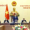 Chủ tịch Quốc hội Vương Đình Huệ phát biểu kết luận nội dung Phiên họp. (Ảnh: Doãn Tấn/TTXVN)