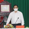 Thủ tướng Phạm Minh Chính phát biểu tại buổi làm việc về công tác phòng, chống dịch COVID-19 trên địa bàn thành phố Cần Thơ. (Ảnh: Ngọc Thiện/TTXVN)