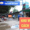 Chợ Xanh Văn Quán (quận Hà Đông) tạm thời bị phong tỏa. (Ảnh: Phan Tuấn Anh/TTXVN)
