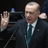 Tổng thống Thổ Nhĩ Kỳ Recep Tayyip Erdogan tại cuộc họp ở Ankara, ngày 10/3/2021. (Ảnh: AFP/TTXVN)