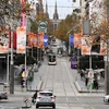 Cảnh vắng vẻ trên đường phố tại Melbourne, Australia, trong thời gian áp đặt các biện pháp hạn chế phòng dịch COVID-19, ngày 28/5/2021. (Ảnh: THX/ TTXVN)