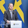Thủ tướng Thụy Điển Stefan Lofven phát biểu tại cuộc họp báo ở Stockholm ngày 21/6/2021. (Ảnh: AFP/TTXVN)
