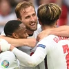 Các cầu thủ Anh mừng chiến thắng sau trận gặp Đức ở vòng 16 đội, Vòng chung kết EURO 2020, trên sân vận động Wembley ở London, Anh, ngày 29/6/2021. (Ảnh: AFP/ TTXVN)