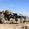 Binh sỹ Mỹ thuộc Lực lượng hỗ trợ an ninh quốc tế tuần tra ở tỉnh Logar, Afghanistan. (Ảnh: AFP/TTXVN)