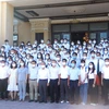 Đoàn cán bộ y tế tham gia hỗ trợ hành phố Hồ Chí Minh và Đồng Tháp chống dịch. (Ảnh: Tường Vi/TTXVN)