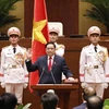 Thủ tướng Phạm Minh Chính tuyên thệ trước Quốc hội, đồng bào và cử tri cả nước. (Ảnh: Trọng Đức/TTXVN)