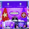 Bộ trưởng Bộ Ngoại giao Bùi Thanh Sơn phát biểu tại Hội nghị Hội đồng Điều phối ASEAN (ACC) lần thứ 29. (Ảnh: Phạm Kiên/TTXVN)