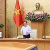 Thủ tướng Phạm Minh Chính phát biểu tại Phiên họp Chính phủ tháng 7/2021. (Ảnh: Dương Giang/TTXVN)