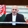 Tổng thống Afghanistan Ashraf Ghani phát biểu trên truyền hình tại Kabul, ngày 14/8/2021. (Ảnh: THX/TTXVN)
