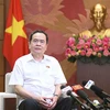 Phó Chủ tịch Thường trực Quốc hội Trần Thanh Mẫn trả lời phỏng vấn báo chí. (Ảnh: Doãn Tấn/TTXVN)