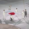 Lễ thượng cờ Nhật Bản tại Lễ khai mạc Paralympic Tokyo 2020 ở Tokyo, Nhật Bản, ngày 24/8/2021. (Ảnh: THX/TTXVN)