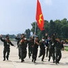 Đội tuyển QĐND Việt Nam mừng chiến thắng sau khi kết thúc các bài thi. 