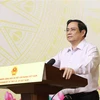 Thủ tướng Chính phủ Phạm Minh Chính phát động Chương trình “Sóng và máy tính cho em”. (Ảnh: Dương Giang/TTXVN)