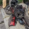 Cận cảnh chiếc xe mô tô sau vụ tai nạn. (Nguồn: atgt.vn)