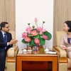 Tổng giám đốc Thông tấn xã Việt Nam Vũ Việt Trang tiếp Đại sứ Ấn Độ Pranay Verma. (Nguồn: Vietnam+)