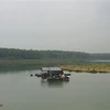 Nhà bè trên lòng hồ Dầu Tiếng tại ấp Hòa Lộc, xã Minh Hòa, huyện Dầu Tiếng, tỉnh Bình Dương. (Ảnh: Huyền Trang/TTXVN)