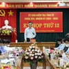 Chủ nhiệm Ủy ban Kiểm tra Tỉnh ủy Trần Quang Minh chủ trì kỳ họp thứ 12 của Ủy ban Kiểm tra Tỉnh ủy khóa XVII. (Nguồn: baohagiang.vn)