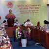 Quang cảnh phiên họp ngày 24/10 tại điểm cầu Đoàn đại biểu Quốc hội Thành phố Hồ Chí Minh. (Ảnh: Xuân Khu/TTXVN)