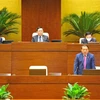 Bộ trưởng Bộ Văn hóa, Thể thao và Du lịch Nguyễn Văn Hùng phát biểu giải trình, làm rõ một số vấn đề đại biểu Quốc hội nêu. (Ảnh: Minh Đức/TTXVN)
