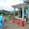 Truy vết, khai báo y tế tại ổ dịch COVID-19 xã Bản Giang, huyện Tam Đường, tỉnh Lai Châu. (Ảnh: Nguyễn Oanh/TTXVN)
