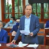 Thứ trưởng Bộ Ngoại giao Nguyễn Quốc Dũng phát biểu tại buổi gặp mặt. (Ảnh: Minh Đức/TTXVN)