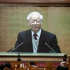 Tổng Bí thư Nguyễn Phú Trọng phát biểu tại Hội nghị. (Ảnh: Hồng Đạt/TTXVN)