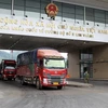 Hoạt động xuất nhập khẩu qua cửa khẩu Kim Thành, Lào Cai. (Ảnh: Quốc Khánh/TTXVN)