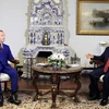 Chủ tịch nước Nguyễn Xuân Phúc gặp Phó Chủ tịch Hội đồng An ninh Liên bang Nga D. Medvedev. (Ảnh: Thống Nhất/TTXVN)