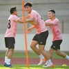 Các cầu thủ Thái Lan tập luyện. (Nguồn: Zing)