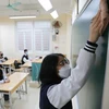 Hà Nội: Học sinh khối 12 quận Hai Bà Trưng đến trường học trực tiếp