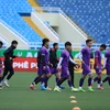 Đội tuyển bóng đá nam Việt Nam tập luyện trước trận đấu gặp đội tuyển Trung Quốc. (Ảnh: Tuấn Anh/TTXVN)