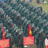 Lễ giao, nhận quân 2022 tại huyện Việt Yên (Bắc Giang). (Ảnh: Danh Lam/TTXVN)
