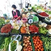 Rau củ được bày bán tại khu chợ ở Bangkok, Thái Lan, ngày 30/3. (Ảnh: THX/TTXVN)