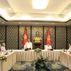 Chủ tịch nước làm việc với Tổ biên tập Ban Chỉ đạo xây dựng Đề án Nhà nước pháp quyền XHCN Việt Nam. (Ảnh: Thống Nhất/TTXVN)