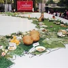 Mô hình bản đồ ẩm thực được xác lập kỷ lục Việt Nam. (Ảnh: Mỹ Phương/TTXVN)