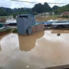 Thị trấn Thanh Nhật, huyện Hạ Lang (Cao Bằng) bị ngập trong nước lũ. (Ảnh: TTXVN phát)
