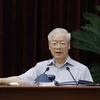 Tổng Bí thư Nguyễn Phú Trọng phát biểu chỉ đạo hội nghị. (Ảnh: Phương Hoa/TTXVN)