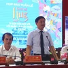 Phó Chủ tịch UBND tỉnh Thừa Thiên-Huế Nguyễn Thanh Bình phát biểu tại buổi họp báo. (Ảnh: Đỗ Trưởng/TTXVN)