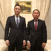 Đại sứ Đặng Hoàng Giang và Đại sứ Campuchia Sovann Ke.(Nguồn: baoquocte.vn)