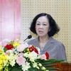 Trưởng Ban Tổ chức Trung ương Trương Thị Mai phát biểu chỉ đạo hội nghị. (Ảnh: Phương Hoa/TTXVN)