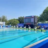 Các vận động viên thi đấu ở nội dung bơi 400m tự do nam hạng thương tật S8. (Ảnh: Chiến Phong/TTXVN)