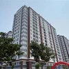 Một góc tổ hợp tòa nhà thuộc dự án nhà ở xã hội Hacom GalaCity tọa lạc tại trung tâm thành phố Phan Rang-Tháp Chàm. (Ảnh: Công Thử/TTXVN)