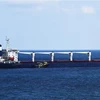 Tàu chở ngũ cốc của Ukraine đi qua Eo biển Bosphorus ở Istanbul, Thổ Nhĩ Kỳ, ngày 3/8/2022. (Ảnh: THX/TTXVN)