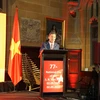 Tổng lãnh sự Việt Nam tại Sydney Nguyễn Đăng Thắng phát biểu tại lễ kỷ niệm. (Ảnh: Diệu Linh/PV TTXVN tại Sydney)