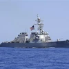 Tàu khu trục USS Donald Cook mang tên lửa dẫn đường của Hải quân Mỹ tham gia một cuộc tập trận tại Địa Trung Hải ngày 7/8/2019. (Ảnh minh họa: AFP/ TTXVN)