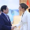 Thủ tướng Phạm Minh Chính tiếp bà Audrey Azoulay, Tổng Giám đốc UNESCO. (Ảnh: Dương Giang/TTXVN)