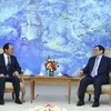 Thủ tướng Phạm Minh Chính tiếp Đại sứ Hàn Quốc tại Việt Nam Park Noh-wan. (Ảnh: Dương Giang/TTXVN)