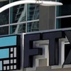 Biểu tượng FTX tại văn phòng của hãng ở Miami, bang Florida (Mỹ). (Ảnh: Reuters/TTXVN)
